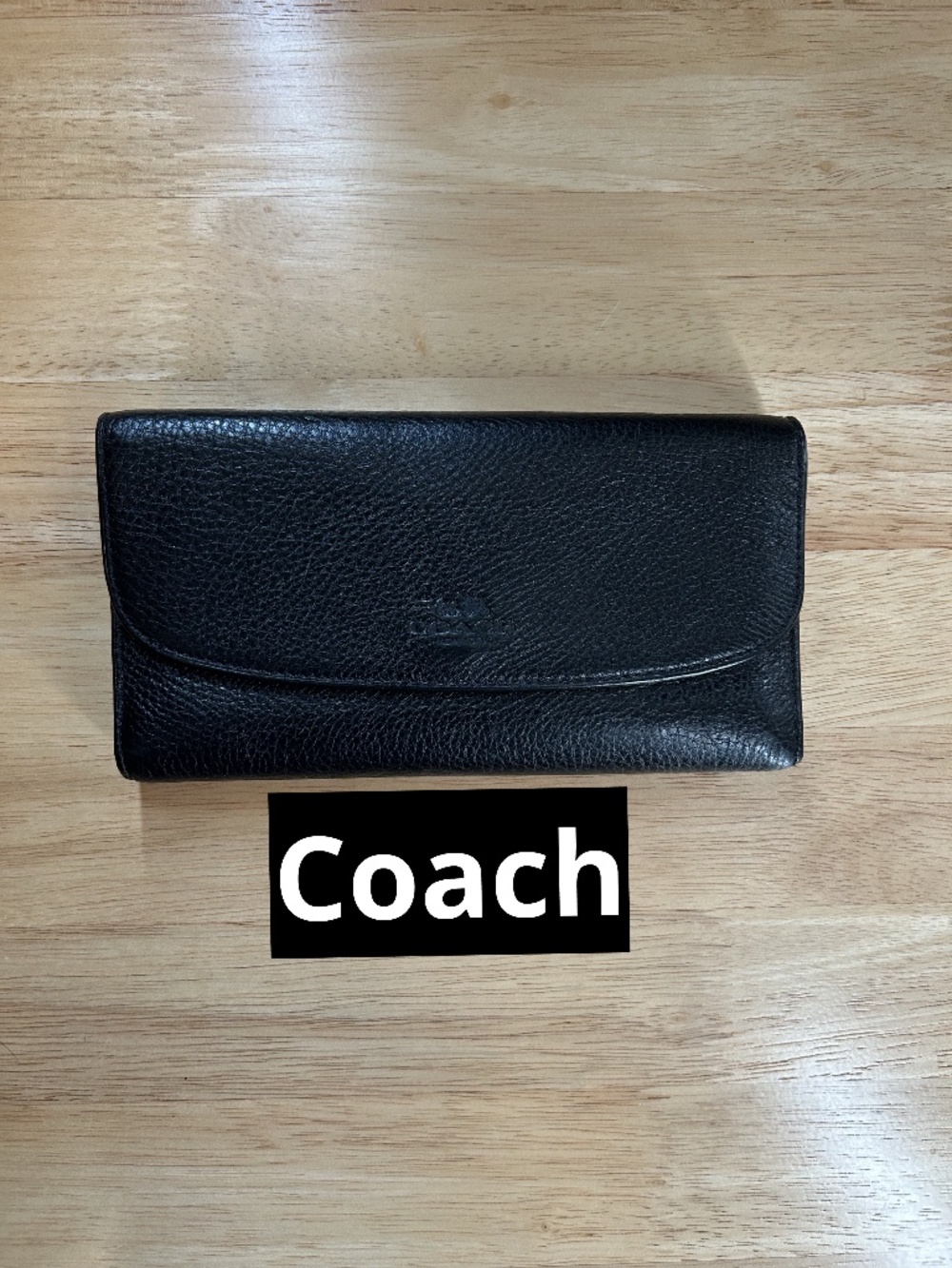Black Coach Checkbook Wallet